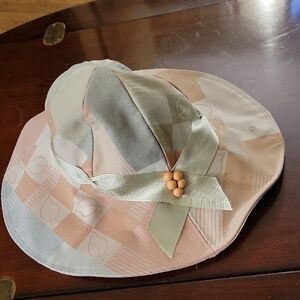 Pastel Patterned Wide Brim Hat Womens Reversable